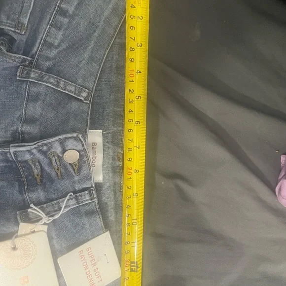 BAMBOO Blue Slim Straight Jeans with Vintage-Inspired Wash - Picture 5 of 8